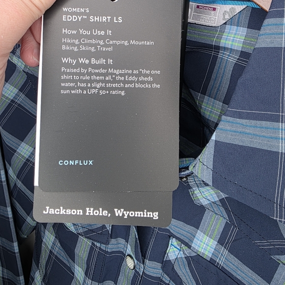 NEW Stio Eddy Long Sleeve Mountain Shadow Blue Plaid Button Up Shirt Size Small - Picture 7 of 10